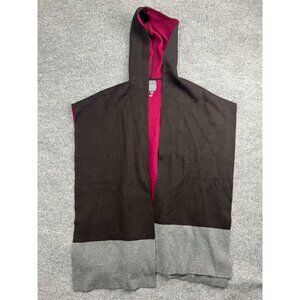 Lysse Cardigan Women's O/S Black Pink Gray Hooded Poncho Knit Sweater